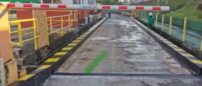 Plataforma de balança rodoviária após a reforma