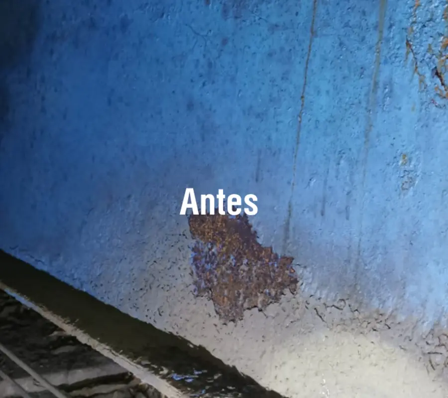 Estrutura com corrosão e desgaste