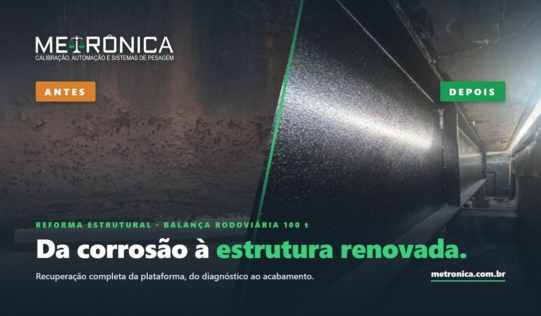 Reforma estrutural de balança rodoviária: recuperação completa de plataforma de 100 t (Setembro/2026)